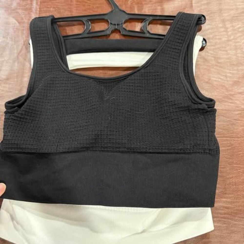 Yogalicious Waffle Seamless Melanie Bra 2-Pack, Size L